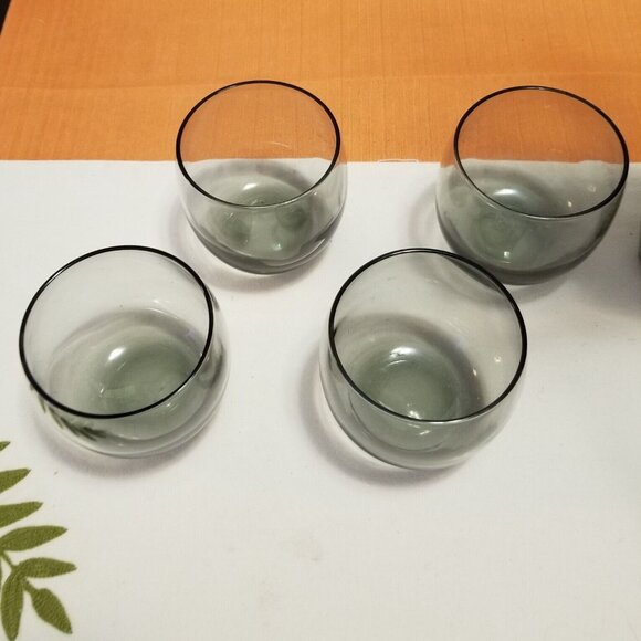 60's MCM Whiskey Glasses - 9 oz. Smoke Etched Glass - Set of 4 - EUC - Picture 3 of 3